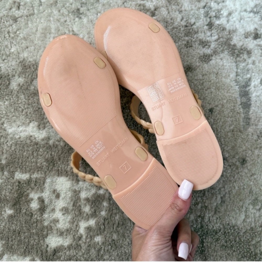 Stuart Weitzman Nude Braided Sandals - Picture 3 of 4